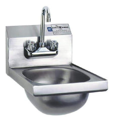 Eagle MHC - 9-3/4" Long x 13-1/2" Wide Inside, 1 Compartment, Stainless Steel Stainless Steel Hand Sink - 20 Gauge, 12" Long x 18" Wide x 14-1/4" High Outside, 6-3/4" Deep - Top Tool & Supply