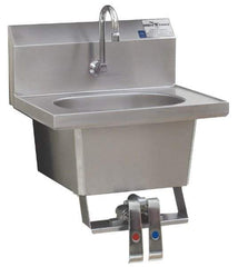 Eagle MHC - 13-1/2" Long x 9-3/4" Wide Inside, 1 Compartment, Stainless Steel Stainless Steel Hands Free Hand Sink - 20 Gauge, 18-7/8" Long x 14-3/4" Wide x 14-1/4" High Outside, 6-3/4" Deep - Top Tool & Supply