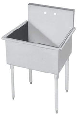 Eagle MHC - 18" Long x 18" Wide Inside, 1 Compartment, Grade 430 Stainless Steel Stainless Steel Scullery Sink - 16 Gauge, 21" Long x 21-1/2" Wide x 42" High Outside, 14" Deep - Top Tool & Supply