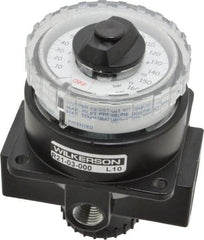 Wilkerson - 3/8 NPT Port, 180 CFM, Zinc Dial Air Regulator - 5 to 160 psi Range, 300 Max psi Supply Pressure, 1/4" Gauge Port Thread, 3.2" Wide x 4.19" High - Top Tool & Supply