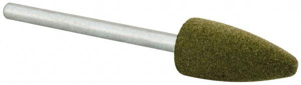 Cratex - 3/8" Max Diam x 3/4" Thick, Shape Code B52, Rubberized Point - Fine Grade, Aluminum Oxide, Mounted - Top Tool & Supply