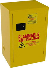 Jamco - 1 Door, 1 Shelf, Yellow Steel Space Saver Safety Cabinet for Flammable and Combustible Liquids - 35" High x 23" Wide x 18" Deep, Manual Closing Door, 3 Point Key Lock, 12 Gal Capacity - Top Tool & Supply