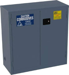 Jamco - 2 Door, 1 Shelf, Blue Steel Standard Safety Cabinet for Corrosive Chemicals - 44" High x 43" Wide x 18" Deep, Manual Closing Door, 3 Point Key Lock, 30 Gal Capacity - Top Tool & Supply