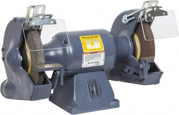 Baldor - 10" Wheel Diam x 1" Wheel Width, 1-1/2 hp Grinder - 7/8" Arbor Hole Diam, 3 Phase, 1,800 Max RPM, 208/230/460 Volts - Top Tool & Supply