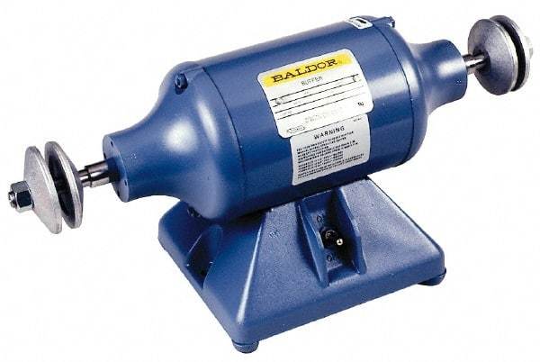 Baldor - 10" Wheel Diam x 1-1/4" Wheel Width, 1-1/2 hp Buffer - 7/8" Arbor Hole Diam, 3 Phase, 1,800 Max RPM, 208/230/460 Volts - Top Tool & Supply