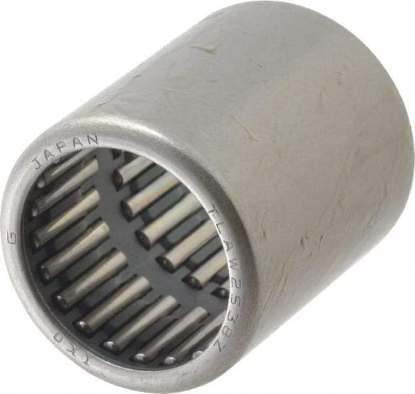 IKO - 0.984" Bore Diam, 7,600 Lb. Dynamic Capacity, 25 x 32 x 38mm, Caged, Open End, Shell Needle Roller Bearing - 1.26" Outside Diam, 1-1/2" Wide - Top Tool & Supply