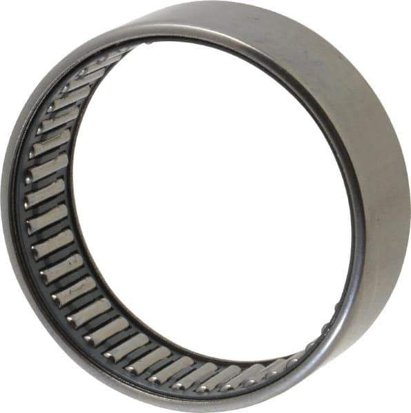 IKO - 2.165" Bore Diam, 7,100 Lb. Dynamic Capacity, 55 x 63 x 20mm, Caged, Open End, Shell Needle Roller Bearing - 2.48" Outside Diam, 0.787" Wide - Top Tool & Supply