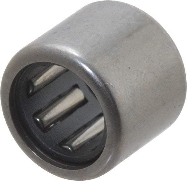 IKO - 5/16" Bore Diam, 1,060 Lb. Dynamic Capacity, 5/16 x 1/2 x 7/16", Caged, Open End, Shell Needle Roller Bearing - 1/2" Outside Diam, 7/16" Wide - Top Tool & Supply