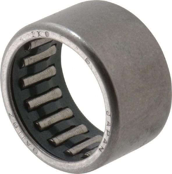 IKO - 11/16" Bore Diam, 1,930 Lb. Dynamic Capacity, 11/16 x 7/8 x 1/2", Caged, Open End, Shell Needle Roller Bearing - 7/8" Outside Diam, 1/2" Wide - Top Tool & Supply