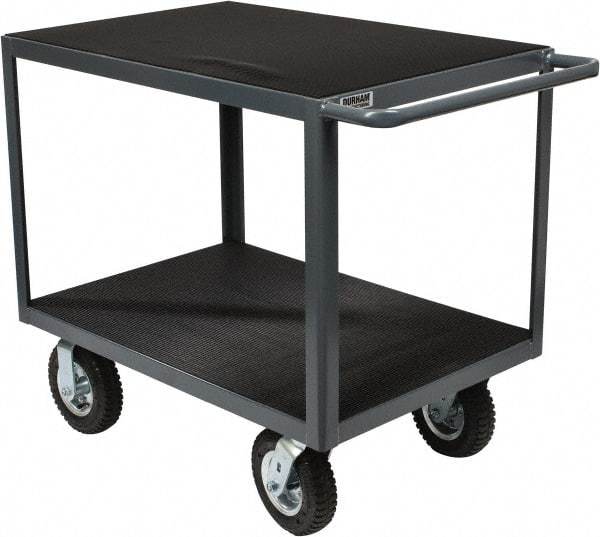 Durham - 1,200 Lb Capacity, 24" Wide x 36" Long x 34" High Instrument Cart - 2 Shelf, Steel, Full Pneumatic Casters - Top Tool & Supply