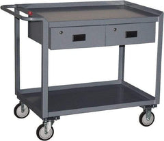 Jamco - 1,200 Lb Capacity, 30" Wide x 36" Long x 34" High Tool Cart - 2 Shelf, Steel, Hard Rubber Casters - Top Tool & Supply