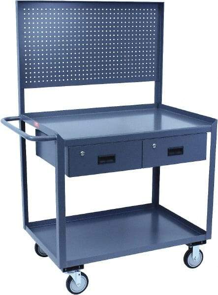 Jamco - 1,200 Lb Capacity, 24" Wide x 36" Long x 58" High Tool Cart - 2 Shelf, Steel, Hard Rubber Casters - Top Tool & Supply