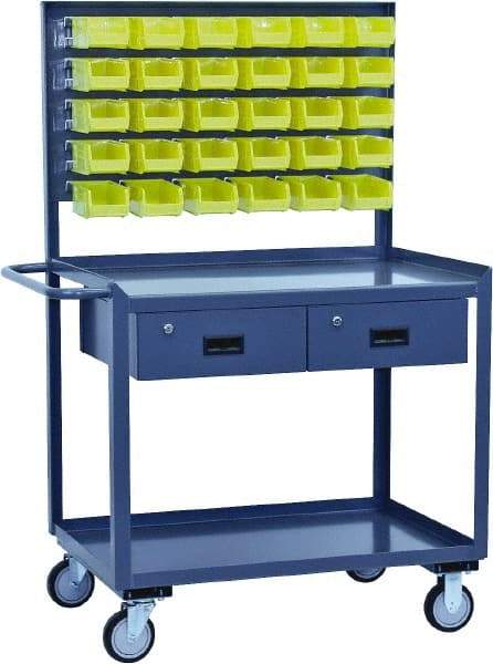 Jamco - 1,200 Lb Capacity, 30" Wide x 36" Long x 58" High Tool Cart - 2 Shelf, Steel, Hard Rubber Casters - Top Tool & Supply