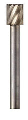 Dremel - 7/32" Cut Diam, 1/8" Shank Diam, Cylinder Head Single Cut Burr - High Speed Steel, Flat End - Top Tool & Supply