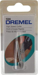 Dremel - 5/16" Cut Diam, 1/8" Shank Diam, Teardrop Head Single Cut Burr - High Speed Steel, Point End - Top Tool & Supply