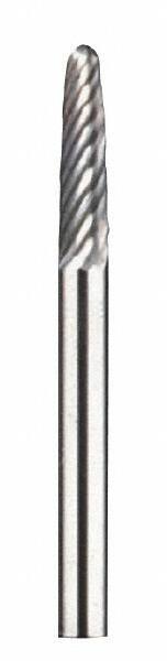 Dremel - 1/8" Cut Diam, 1/8" Shank Diam, Tree with Radius Head Double Cut Burr - Carbide, Radius End, 35/64" LOC - Top Tool & Supply