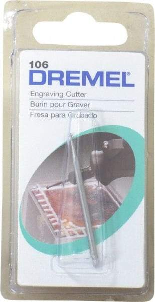 Dremel - 1/16" Cut Diam, 1/8" Shank Diam, Ball Head Single Cut Burr - Radius End - Top Tool & Supply