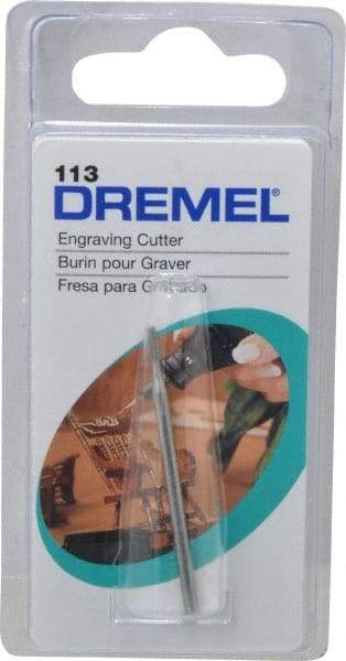 Dremel - 1/16" Cut Diam, 1/8" Shank Diam, Cylinder Head Single Cut Burr - Flat End - Top Tool & Supply