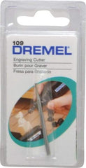 Dremel - 1/16" Cut Diam, 1/8" Shank Diam, Inverted Cone Head Single Cut Burr - Flat End - Top Tool & Supply