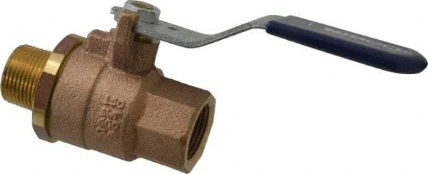 NIBCO - 3/4" Pipe, Full Port, Bronze Standard Ball Valve - 2 Piece, Inline - One Way Flow, MNPT x FNPT Ends, Lever Handle, 600 WOG, 200 WSP - Top Tool & Supply