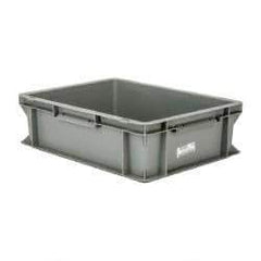 SSI Schaefer - 0.38 Cu Ft, 55 Lb Load Capacity Gray Polypropylene Tote Container - Stacking, 15.8" Long x 11.9" Wide x 4.8" High - Top Tool & Supply