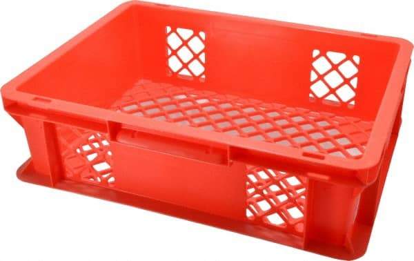 SSI Schaefer - 0.37 Cu Ft, 33 Lb Load Capacity Red Polypropylene Tote Container - Stacking, 15.8" Long x 11.9" Wide x 4.8" High - Top Tool & Supply