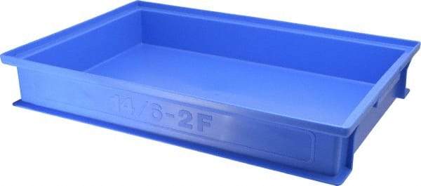 SSI Schaefer - 0.28 Cu Ft, 22 Lb Load Capacity Blue Polyethylene & Conductive PP Tote Container - Stacking, 18.4" Long x 12-1/2" Wide x 2.9" High - Top Tool & Supply