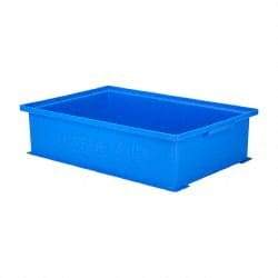 SSI Schaefer - 0.42 Cu Ft, 22 Lb Load Capacity Blue Polyethylene & Conductive PP Tote Container - Stacking, 18.4" Long x 12-1/2" Wide x 4.6" High - Top Tool & Supply