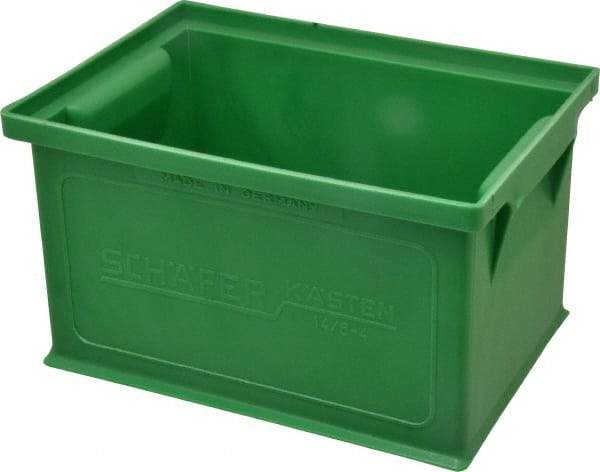 SSI Schaefer - 0.09 Cu Ft, 17 Lb Load Capacity Green Polyethylene & Conductive PP Tote Container - Stacking, 8.3" Long x 6" Wide x 4.8" High - Top Tool & Supply