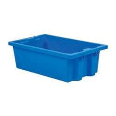 SSI Schaefer - 0.6 Cu Ft, 44 Lb Load Capacity Blue Polypropylene Tote Container - Stacking, Nesting, 21.3" Long x 12.6" Wide x 6.7" High - Top Tool & Supply