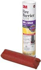 3M - 1/4" x 11" Stick Red Elastomer Fire Barrier Putty - 437°F Max Operating Temp, Series MP+ - Top Tool & Supply