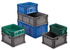 Orbis - 40 Lb Load Capacity Gray Polyethylene Tote Container - Stacking, 12" Long x 7.4" Wide x 5" High - Top Tool & Supply