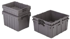 Orbis - 2 Cu Ft, 70 Lb Load Capacity Gray Polyethylene Tote Container - Nesting, 21.4" Long x 15.3" Wide x 12.3" High - Top Tool & Supply