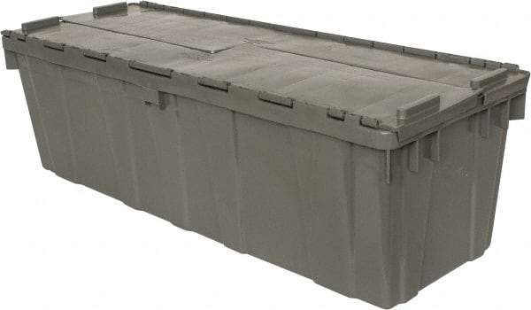 Orbis - 11 Cu Ft, 40 Lb Load Capacity Gray Polyethylene Attached-Lid Container - Stacking, Nesting, 39.3" Long x 14" Wide x 12" High, Lid Included - Top Tool & Supply