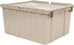 Quantum Storage - 2.44 Cu Ft, 80 Lb Load Capacity Gray Polyethylene Attached-Lid Container - Stacking, Nesting, 23.9" Long x 19.4" Wide x 12-1/2" High, Lid Included - Top Tool & Supply