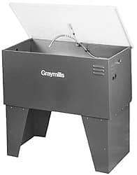 Graymills - Free Standing Solvent-Based Parts Washer - 40 Gal Max Operating Capacity, Steel Tank, 38" (Lid Close)/60" (Lid Open) High x 42" Long x 22" Wide, 115 Input Volts - Top Tool & Supply