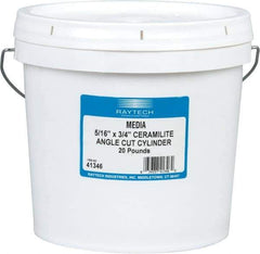 Raytech - Ceramic Plastic Blend Carrier, Polishing Tumbling Media - Cylinder Shape, Wet Operation, 5/16" Long x 3/4" High - Top Tool & Supply