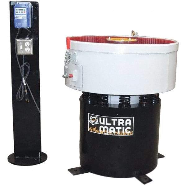 Made in USA - 2 hp, Wet/Dry Operation Vibratory Tumbler - Adjustable Amplitude, Flow Through Drain - Top Tool & Supply