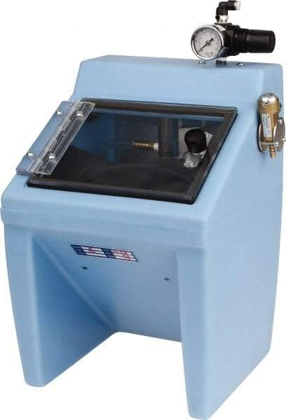 Made in USA - 110V 2 Hand Sandblaster - Pressure Feed, 25" CFM at 100 PSI - Top Tool & Supply