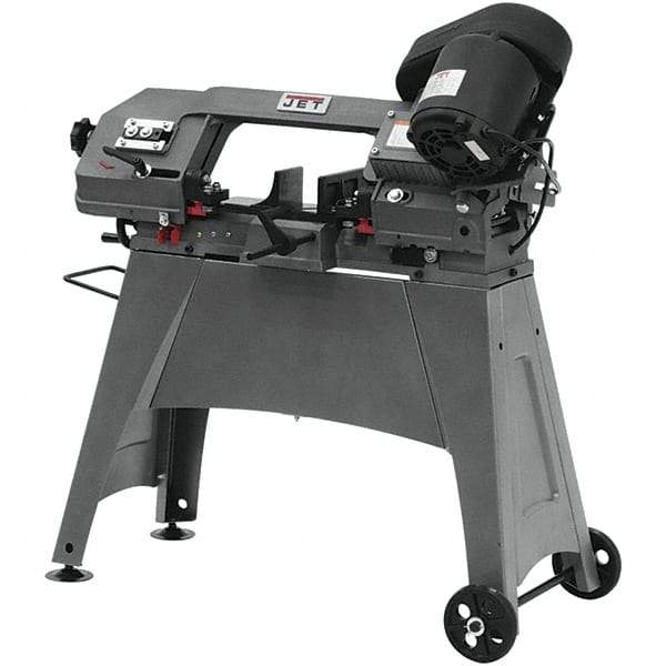 Jet - 5 x 6" Manual Combo Horizontal & Vertical Bandsaw - 1 Phase, 45° Vise Angle of Rotation, 0.5 hp, 115/230 Volts, Step Pulley Drive - Top Tool & Supply