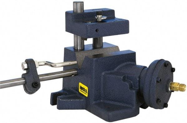 Heinrich - 3/4 to 1-1/2" Vee Capacity, Air Cross Hole Jig - 8-7/8" Long x 7-1/16" Wide x 6-3/4" High, 5/16, 1/2 & 3/4" ID of Furnished Liners - Top Tool & Supply