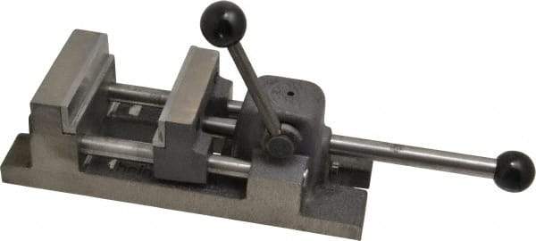 Heinrich - 3" Jaw Opening Capacity x 1-1/4" Throat Depth, Horizontal Drill Press Vise - 3" Wide Jaw, Stationary Base, Standard Speed - Top Tool & Supply