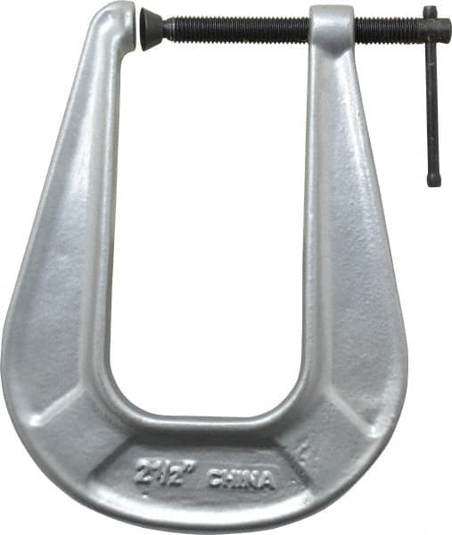 Gibraltar - Light-Duty 2-1/2" Max Opening, 6-1/4" Throat Depth, Cast Iron Standard C-Clamp - Top Tool & Supply