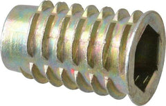 E-Z LOK - 3/8-16, Zinc Alloy Flanged Hex Drive Insert - 31/64" Drill, 0.4724" Hole Diam, 63/64" Long, 1" Min Grip, M10 Hex - Top Tool & Supply