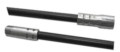 Schaefer Brush - 60" Long, 3/8" NPSM Female, Fiberglass Brush Handle Extension - 0.44" Diam, 3/8" NPSM Male, For Use with Tube Brushes & Scrapers - Top Tool & Supply