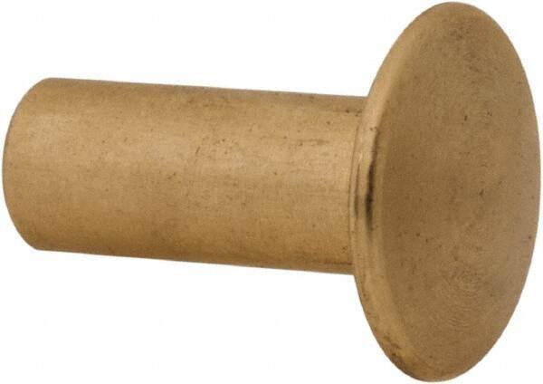 Made in USA - #8-32 Thread Barrel, Brass Sex Bolt & Binding Post - Uncoated, 1/2" Long Barrel - Top Tool & Supply