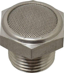 Legris - 1/2 Male NPT, 27mm Hex, Exhaust Muffler - 175 Max psi, 108 Decibel Rating, Stainless Steel - Top Tool & Supply