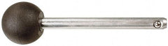 Value Collection - 3/8" Diam, 3-1/2" Usable Length, Ball Knob, Quick Release Pin - 3-1/2" OAL, Grade C1010/C1022 Steel, Zinc-Plated Finish - Top Tool & Supply