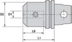 Kennametal - KM32 Modular Connection 6mm Hole End Mill Holder/Adapter - 63/64" Nose Diam, 40mm Projection, Through-Spindle Coolant - Exact Industrial Supply