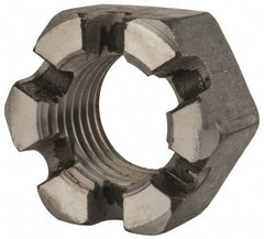 Value Collection - 2 - 4-1/2 UNC Grade 2 Steel Slotted Locknut - 3" Width Across Flats, 1-23/32" High, Uncoated - Top Tool & Supply